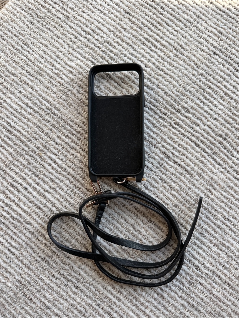 Black Cell Phone Crossbody Case with Strap